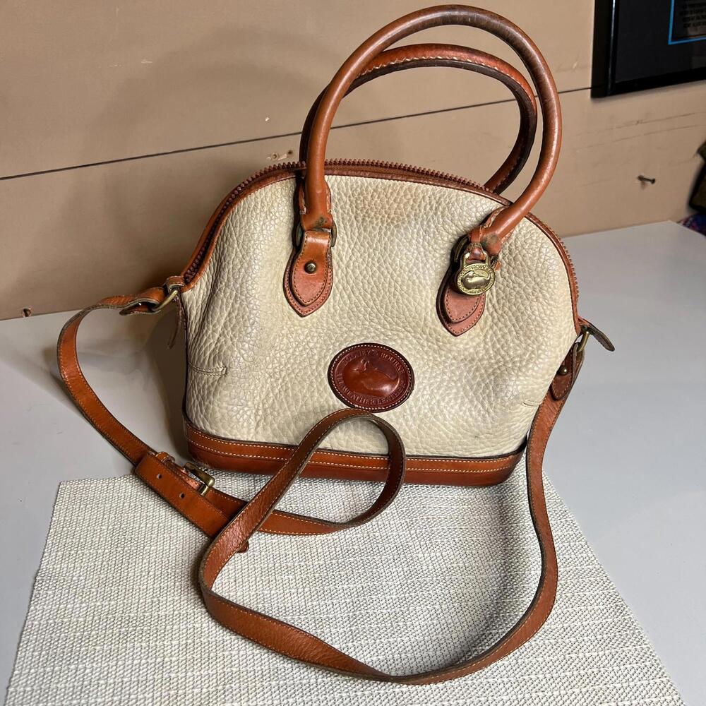 Vintage Dooney‎ & Bourke Pebbled Leather Satchel Crossbody Bag USA Made